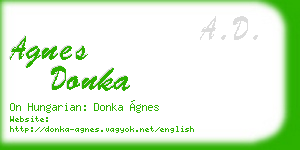 agnes donka business card